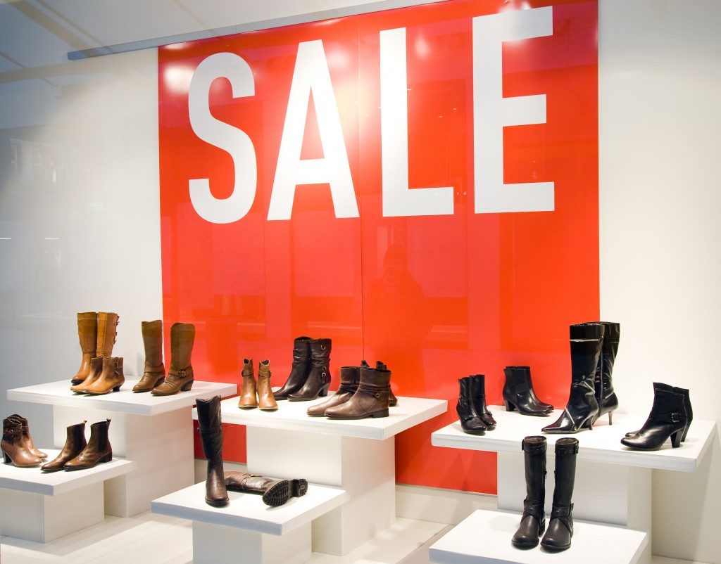 boots sale on display