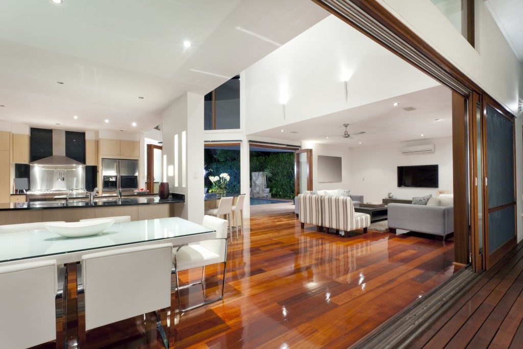 luxurious white and wood home interior